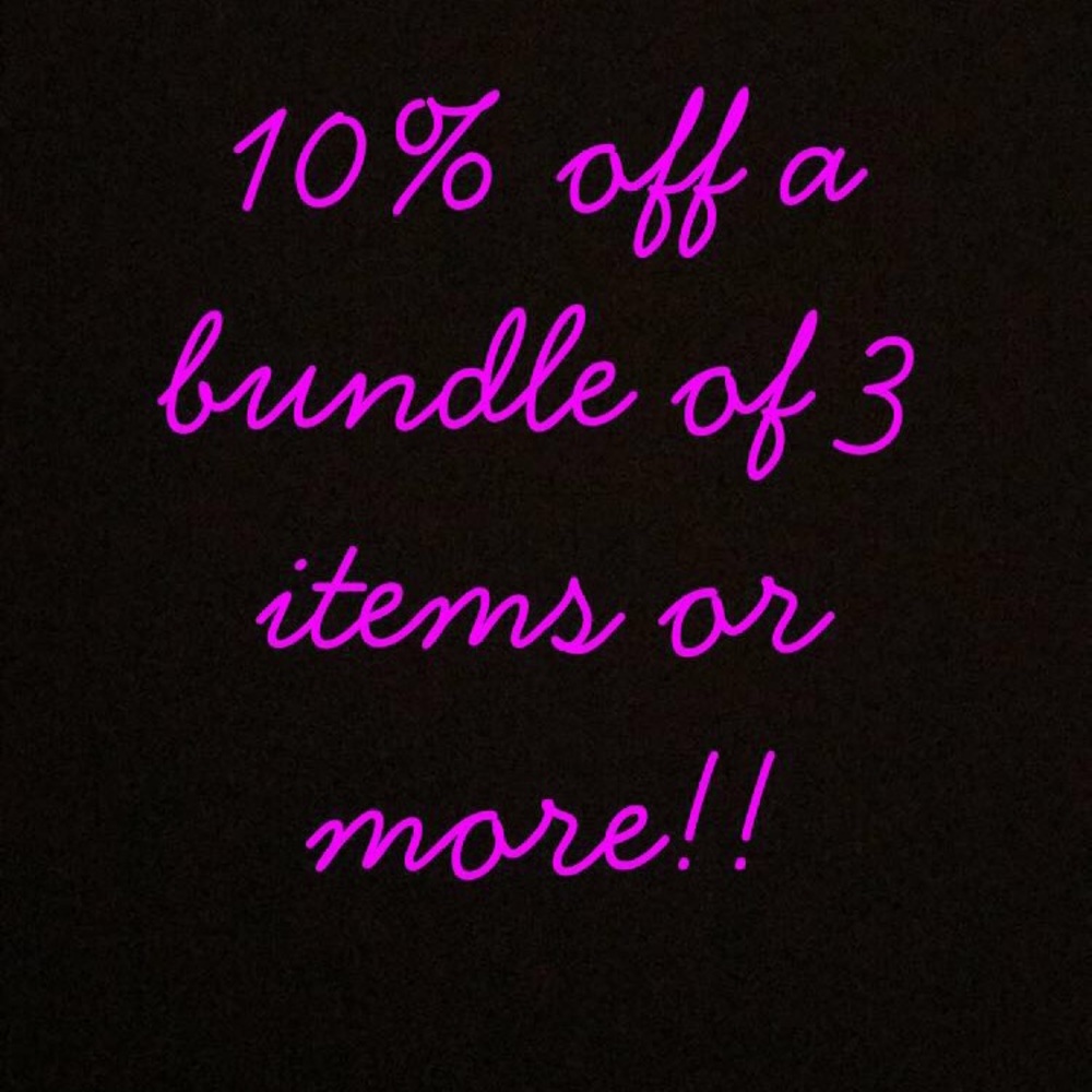 10% off a bundle of 3 items or more!!
